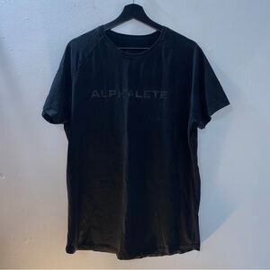 Men’s Alphalete Performance Fit Spellout Logo Black Shirt Size Large